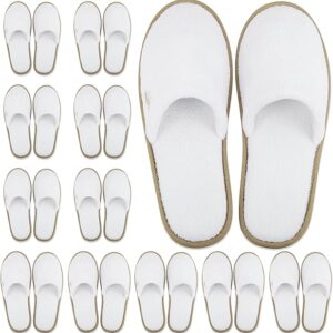 BERGMAN KELLY - Spa Slippers - Disposable Indoor House Slippers - Closed Toe House Shoes for Men & Women - Value Pack Hotel Indoor Shoes for Guests - Washable & Reusable for Travel & Wedding